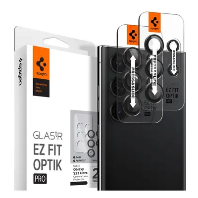 Spigen Ez Fit Optik Samsung Galaxy S23 Ultra Tempered kamera lencse fólia felhelyező kerettel, f