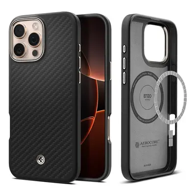 Spigen Enzo Aramid iPhone 16 Pro tok, Black Natural, fekete