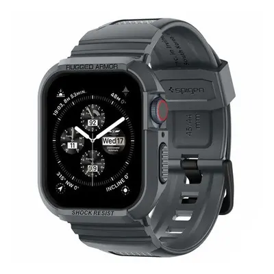 Spigen Rugged Armor Pro Apple Watch 9/8/7 (45mm) /SE (2nd/1st Gen)/6/5/4 (44mm) tok, sötétszürke