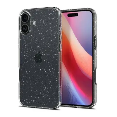 Spigen Liquid Crystal Glitter Apple iPhone 16 Plus tok, Crystal Quartz, átlátszó