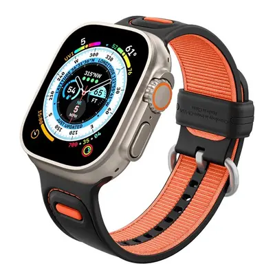 Caseology Athlex Active Apple Watch 45/44/42mm szilikon/szövet szíj, narancs