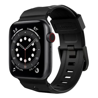 Spigen Rugged Band Apple Watch 49/45/44/42mm szilikon szíj, fekete