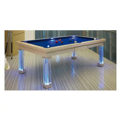 POOL ASZTAL MONACO 8′ LED KÉK, ÜVEG BURKOLAT