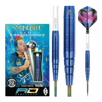 Dart szett steel 22g Peter Wright Snakebite PL15 Blue, 90% Wolfram