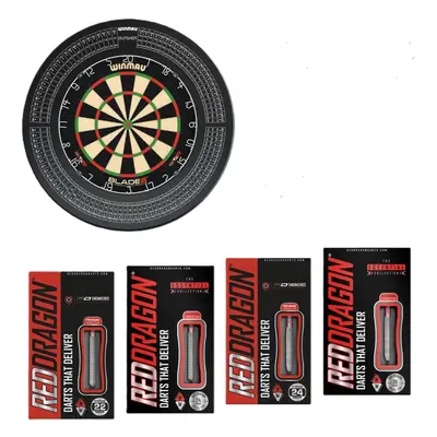 DARTS TÁBLA WINMAU BLADE 6 + OUTSHOT KISZÁLLÓS FALVEDŐ + 1 DB HELLFIRE SZETT