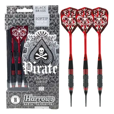 Dart szett Harrows soft, Pirate, 16g, brass, Piros