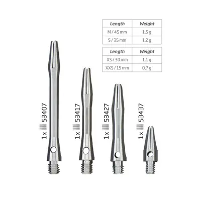 Bull&#039;s Darts szár Simplex extra rövid ezüst