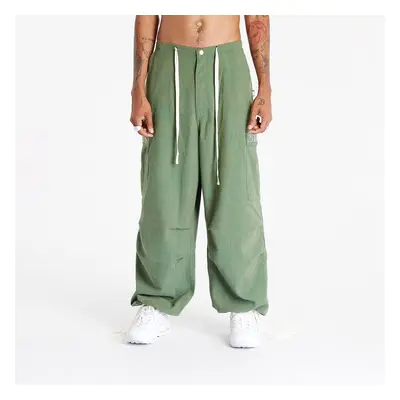 Nadrágok PLEASURES Visitor Wide Fit Cargo Pants Green