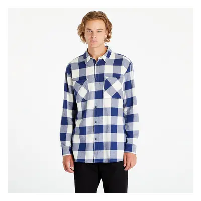 Ing Urban Classics Long Oversized Checked Shirt Dark Blue/ Cream