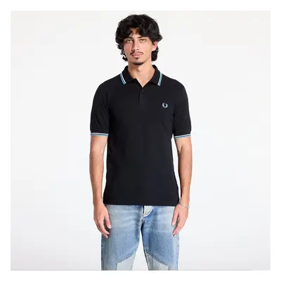 Póló FRED PERRY The Twin Tipped Shirt Black/ Ecru/ Soft blue