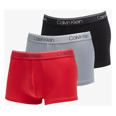 Calvin Klein Microfiber Stretch Wicking Technology Low Rise Trunk 3-Pack Black/ Convoy/ Red Gala