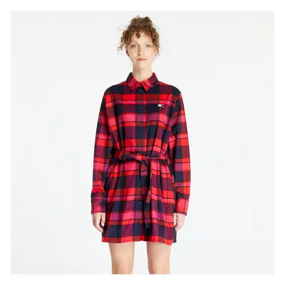 Ruha TOMMY JEANS Check Mid Thigh Shirt Dress Red