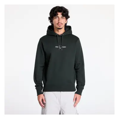 Pulóver FRED PERRY Embroidered Hooded Sweatshirt Night Green