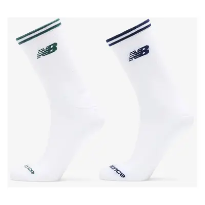 New Balance Running Stripe Midcalf Socks 2-Pack White