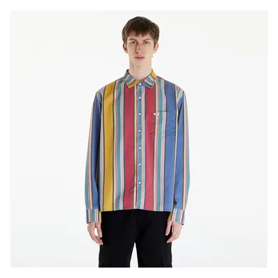 Ing GUESS Go Multi-Stripe Ls Shirt Sage Rust Multi