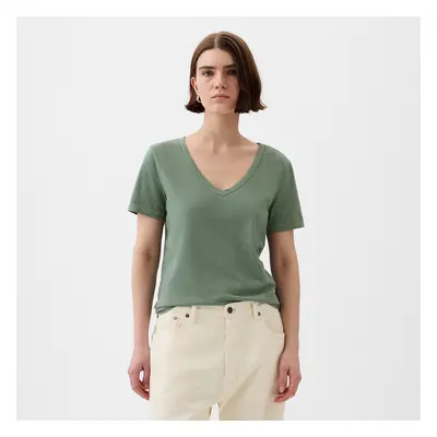 Póló GAP V-Neck Tee Laurel Wreath Green 17-6