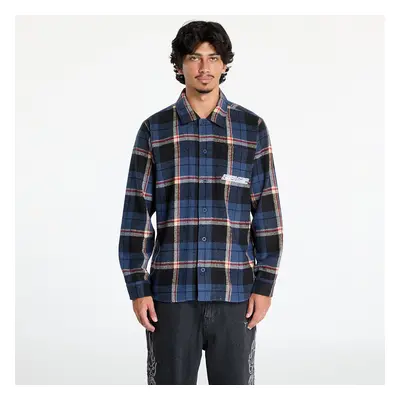 Ing RIPNDIP Robo Button Up Flannel Shirt Navy