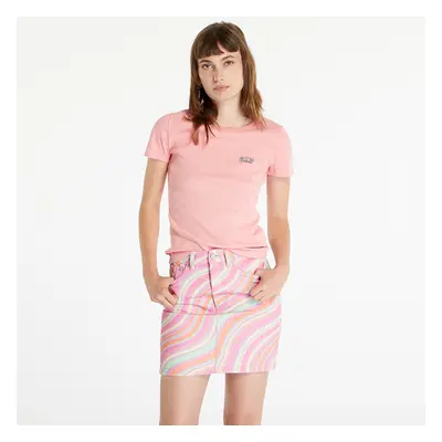 Póló GAP V-Ss Rib Baby Tee Bright Guava