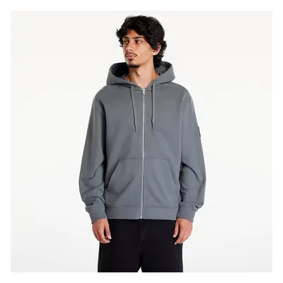 Pulóver Calvin Klein Jeans Badge Zip Through Hoodie Gray