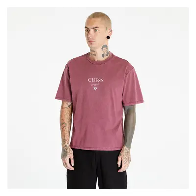 Póló GUESS Printed Baker Logo Tee Distressed Damson Mu