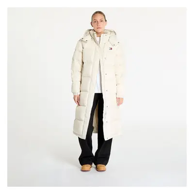 Kabát Tommy Jeans Alaska Long Puffer Jacket Beige