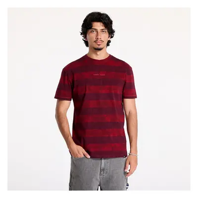 Póló Tommy Jeans Regular Classic Overdyed Tee Deep Rouge/ Heritage Pink Stripe