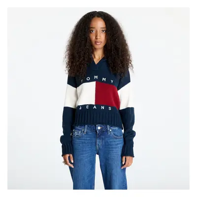 Pulóver Tommy Jeans Flag Rugby Sweater Dark Night Navy