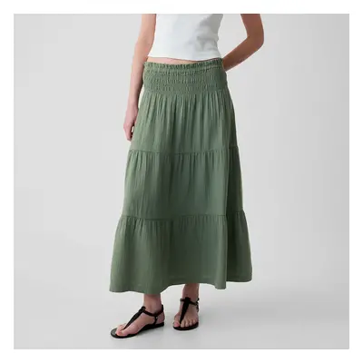 Szoknya GAP Pull On Gauze Maxi Skirt Laurel Wreath Green 17-6