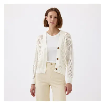 Pulóver GAP Longsleeve Crochet Cardigan New Off White