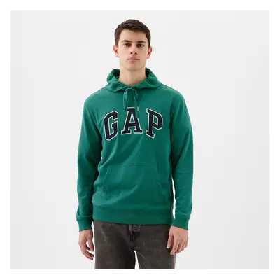 Pulóver GAP French Terry Pullover Logo Hoodie Jade Stone