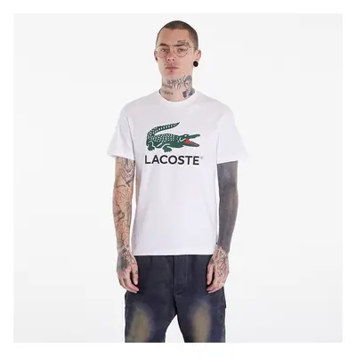 Póló LACOSTE Cotton Jersey Signature Print T-Shirt White