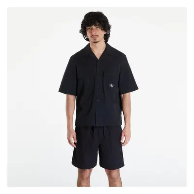 Ing Calvin Klein Jeans Seersucker Short Sleeve Shirt Black