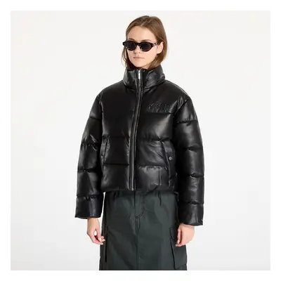 Kabát Karl Kani Serif Crop PU Puffer Jacket Black