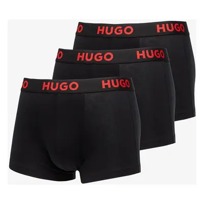 Hugo Boss Logo-Waistband Stretch Trunks 3-Pack Black