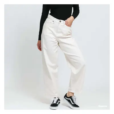 Nadrágok Urban Classics Ladies High Waist Wide Leg Cropped Denim Pants White