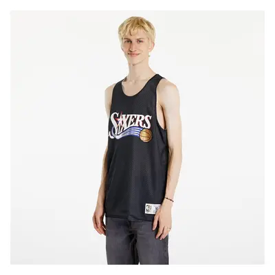 Jersey Mitchell & Ness NBA Reversible Mesh Practice Tank Vintage Logo Philadelphia 76Ers Black