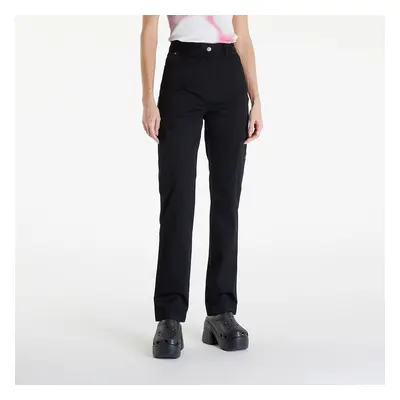 Nadrágok Calvin Klein Jeans Woven Label High Rise Straight Pant Black