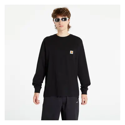 Póló Carhartt WIP Longsleeve Pocket T-Shirt UNISEX Black