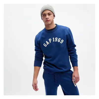 Pulóver GAP Crewneck Logo Sweatshirt Pangea Blue