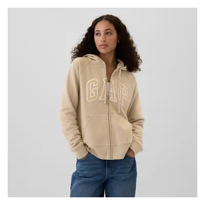 Pulóver GAP Logo Fullzip Hoodie Khaki