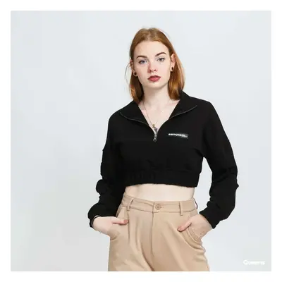 Pulóver Sixth June Zip Up Crop Sweatshirt Black