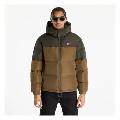 Kabát TOMMY JEANS Alaska Colorbloc Puffer Jacket Drab Olive Green