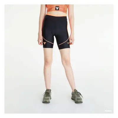 Sort Under Armour Project Rock HeatGear Bike Short Black/ Electric Tangerine