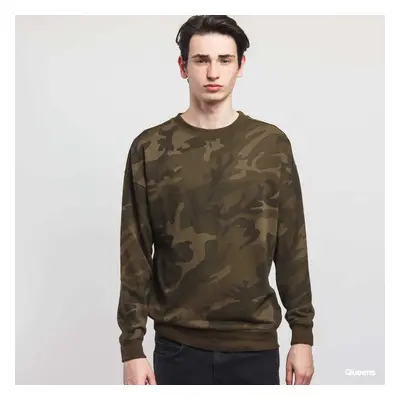 Pulóver Urban Classics Camo Crewneck Camo Green