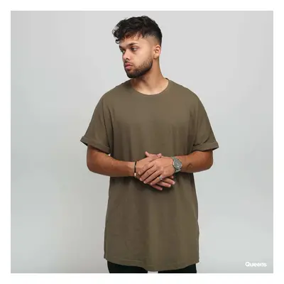 Póló Urban Classics Long Shaped Turnup Olive