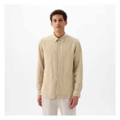 Ing GAP Longsleeve Linen Shirt Oatmeal Heather B2297