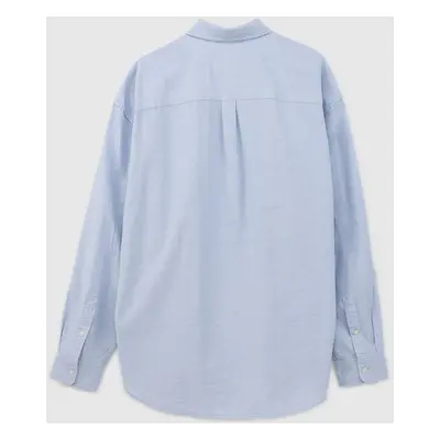 Ing GAP Longsleeve Standard-Fit Oxford Logo Shirt Light Blue