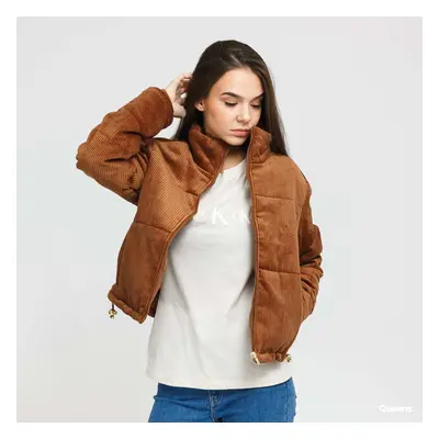 Kabát Urban Classics Ladies Corduroy Puffer Jacket Brown