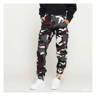 Nadrágok Urban Classics Ladies High Waist Camo Cargo Pants Camo Burgundy