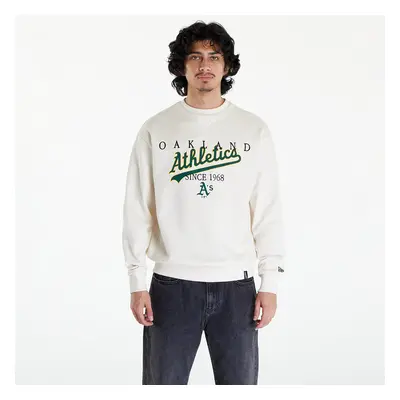 Pulóver New Era Oakland Athletics MLB Lifestyle Crew Neck Sweatshirt UNISEX Off White/ Dark Gree